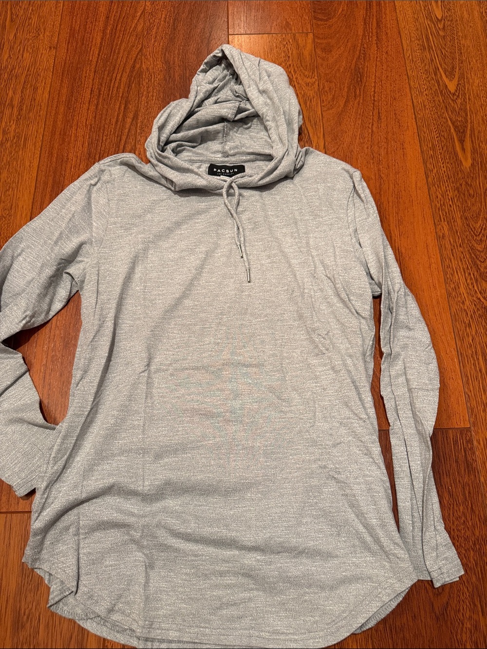 Pac Sun Light Gray Hooded Long Sleeve Top